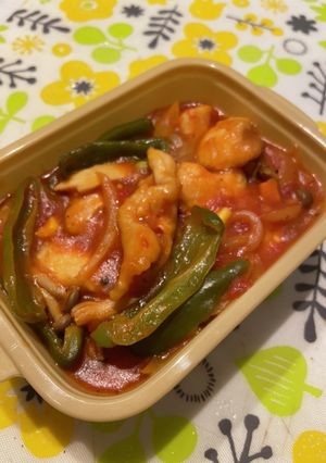 胸肉でヘルシー、トマト煮込み-レシピのメイン写真