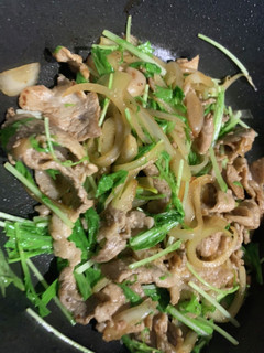水菜と豚肉のレモン炒め-レシピのメイン写真