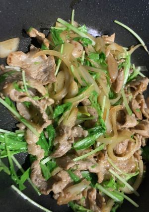水菜と豚肉のレモン炒め-レシピのメイン写真