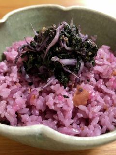 赤しその炊き込みご飯とふりかけ-レシピのメイン写真