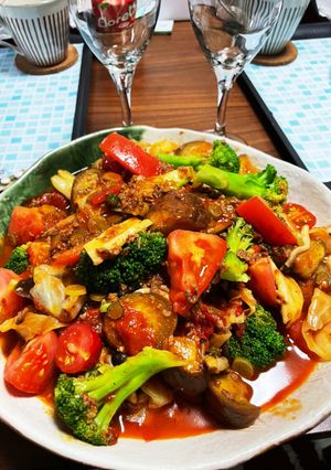 夏野菜とミンチ肉のトマト煮-レシピのメイン写真