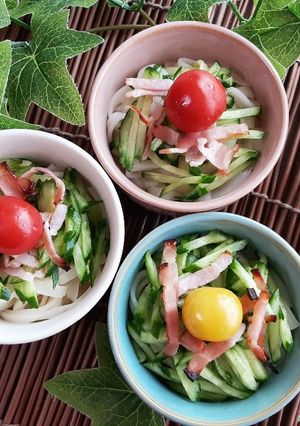 パリっと美味しいサラダうどん(^-^)v-レシピのメイン写真