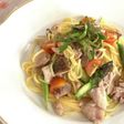 豚肉と野菜の柚子胡椒パスタ