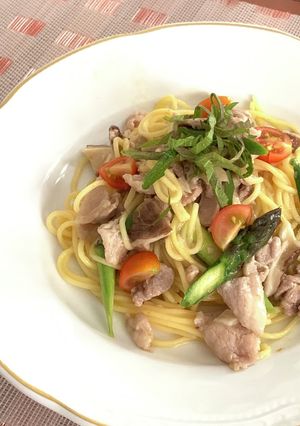 豚肉と野菜の柚子胡椒パスタ-レシピのメイン写真