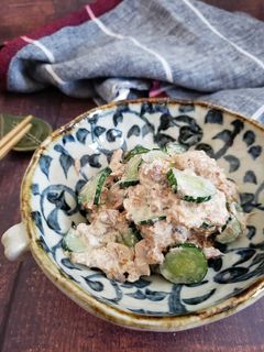 栄養満点!サバ缶ときゅうりのごまマヨ和え-レシピのメイン写真