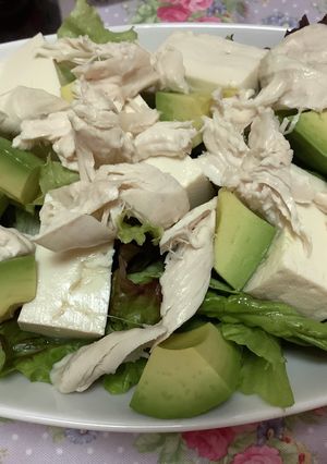 アボカド豆腐レタスささみダイエットサラダ-レシピのメイン写真