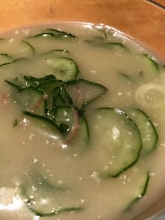 ゴマだれアレンジ!冷たい胡瓜の味噌汁-レシピのメイン写真