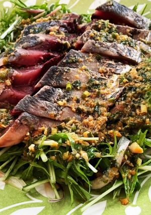 業スーの姜葱醤で作るカツオのたたきサラダ-レシピのメイン写真
