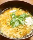 高野豆腐粉のかきたまのお味噌汁Ⅱ発酵玉葱