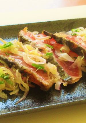 〖かつおのたたき　塩ごま油 香味野菜だれ-レシピのメイン写真