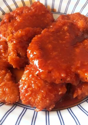 翌日の鳥ささみカツで作る♡ポークチャップ-レシピのメイン写真