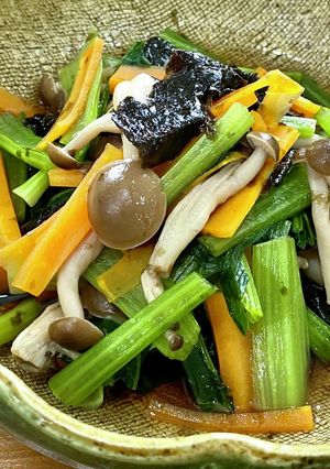 小松菜としめじの海苔煮-レシピのメイン写真
