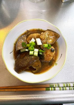 丸茄子とささみ団子の味ぽん生姜餡掛け-レシピのメイン写真