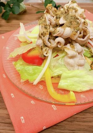 豚しゃぶサラダ～アカモクソースがけ～-レシピのメイン写真