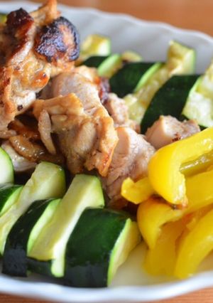 ズッキーニ旨♡焼き夏野菜と鶏もも肉ソテー-レシピのメイン写真