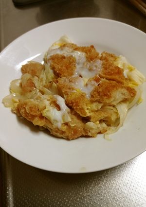 大きなチキンカツ煮-レシピのメイン写真