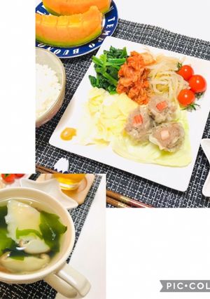 中華の日の献立・焼売・餃子スープ・ナムル-レシピのメイン写真