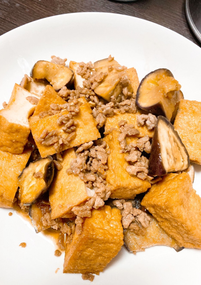 ナスと厚揚げと挽肉煮-レシピのメイン写真