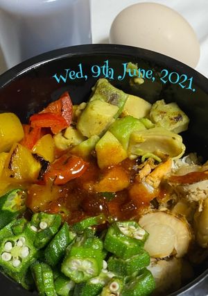 焼き帆立と焼きアボカドのヤンニョム丼弁当-レシピのメイン写真