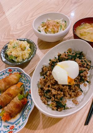 豚ひき肉とニラのそぼろ丼-レシピのメイン写真
