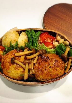 のっけ弁当2021.06.09ハンバーグ-レシピのメイン写真