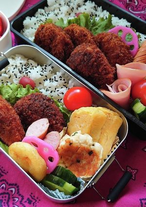 ❜21/6/9 メンチカツ弁当-レシピのメイン写真
