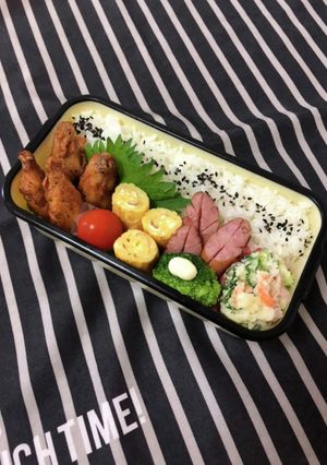 男子高校生弁当6/9手羽中唐揚げ-レシピのメイン写真