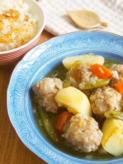 炊飯器で2品!和風肉団子&炊き込みご飯♪-レシピのメイン写真
