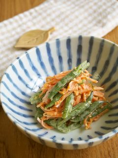 レンジで簡単!人参といんげん胡麻マヨ和え-レシピのメイン写真
