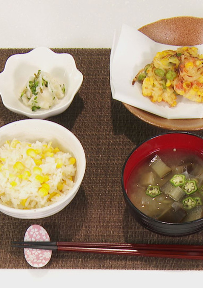 とうもろこしご飯ととうもろこしのかき揚げ-レシピのメイン写真