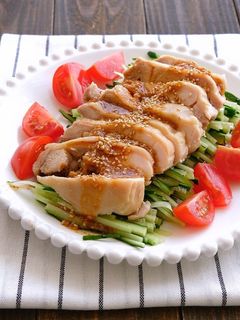 レンジで蒸し鶏の棒棒鶏風-レシピのメイン写真