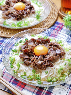甘辛肉のぶっかけそうめん-レシピのメイン写真