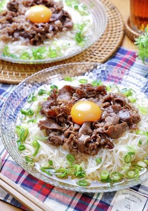 甘辛肉のぶっかけそうめん-レシピのメイン写真