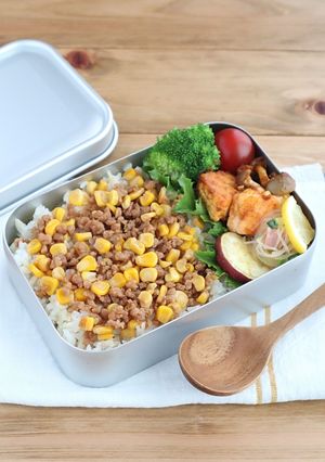 お弁当に♪大豆ミートとコーンのバター醤油-レシピのメイン写真