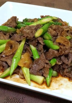 牛肉とアスパラの甘辛にんにく炒め-レシピのメイン写真