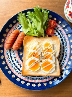 【ワンプレート朝食】ゆでたまごトースト-レシピのメイン写真