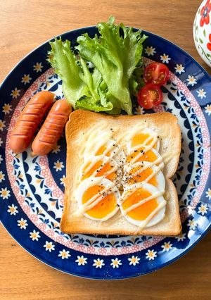 【ワンプレート朝食】ゆでたまごトースト-レシピのメイン写真