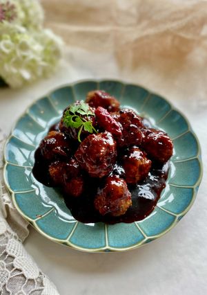 ふんわりふわふわな黒酢あん肉団子-レシピのメイン写真