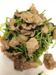 豆苗と豚肉の豆豉炒め-レシピのメイン写真