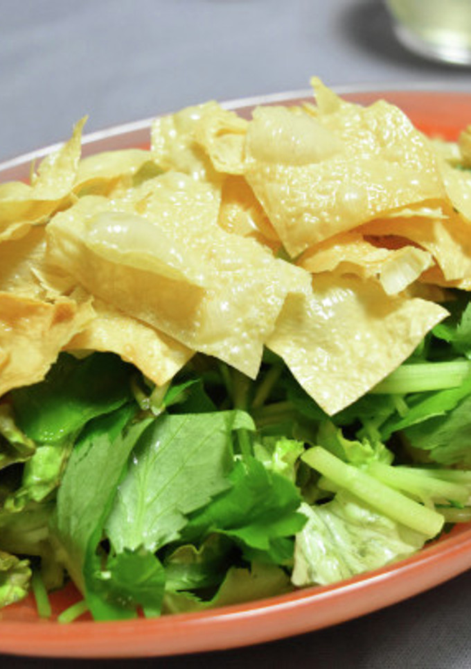 緑の野菜と揚げ湯葉のサラダ-レシピのメイン写真