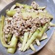 姫竹(山菜)と鳥挽肉の炒めもの