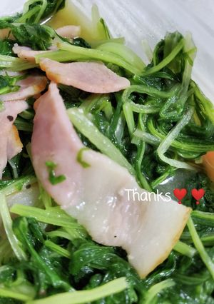 水菜とベーコンのバター炒め♪-レシピのメイン写真