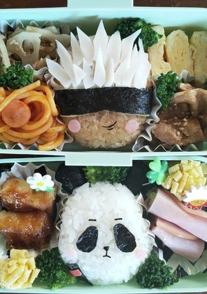 呪術廻戦　キャラ弁　五条先生　パンダ　-レシピのメイン写真