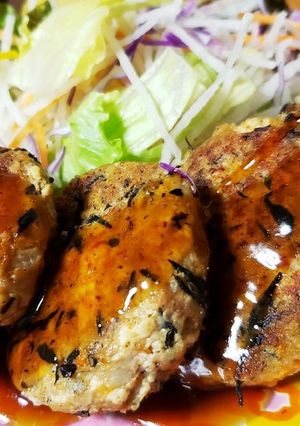 ヘルシー！ひじきと豆腐の和風ハンバーグ-レシピのメイン写真