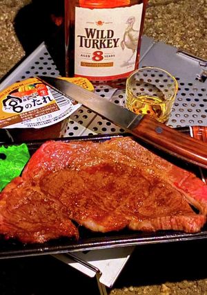 炭火で焼くステーキ-レシピのメイン写真