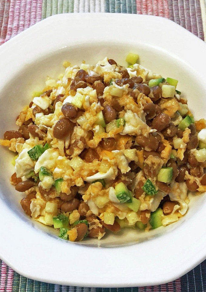 納豆とズッキーニの炒り卵-レシピのメイン写真