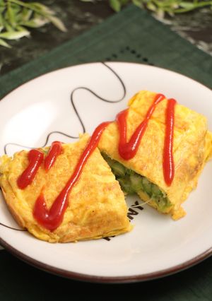簡単!アスパラチーズオムレツ-レシピのメイン写真