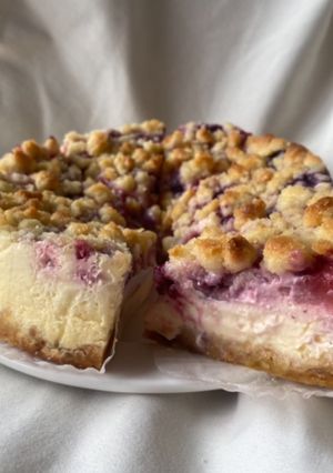 クランブルとベリーの濃厚チーズケーキ-レシピのメイン写真