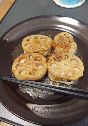 レンコンの挟み焼き 甘酢ソース-レシピのメイン写真