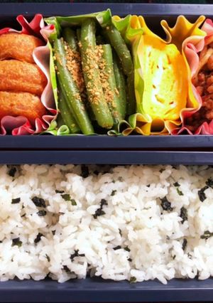 高校生弁当日記(わかめご飯弁当編)-レシピのメイン写真